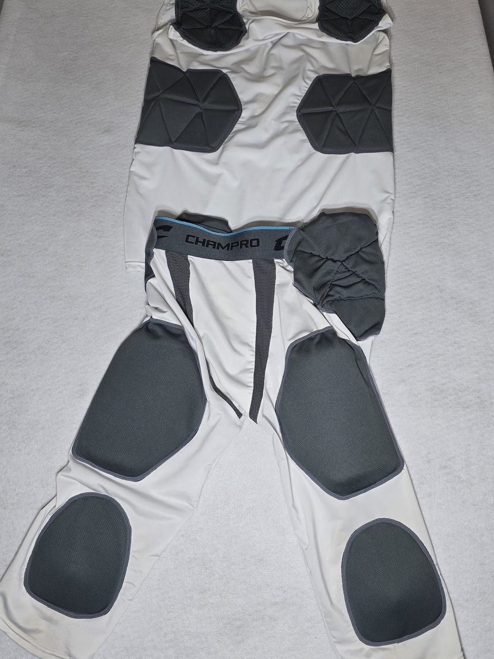 Set Of Champro Padded Compression Base Layer - White & Dark Gray Size L